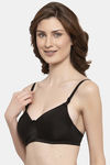 PrettyCat Padded Full Coverage T-Shirt Bra - Black — thumbnail 3