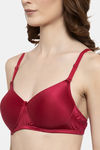 PrettyCat Padded Full Coverage T-Shirt Bra - Maroon — thumbnail 4