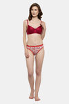 PrettyCat Padded Full Coverage T-Shirt Bra - Maroon — thumbnail 5