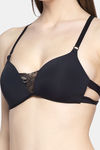 PrettyCat Padded 3/4Th Coverage Pretty Back Bra Bra - Black — thumbnail 4