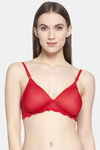 PrettyCat Padded 3/4Th Coverage T-Shirt Bra - Red — thumbnail 1