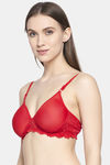 PrettyCat Padded 3/4Th Coverage T-Shirt Bra - Red — thumbnail 3