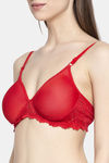 PrettyCat Padded 3/4Th Coverage T-Shirt Bra - Red — thumbnail 4