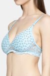 PrettyCat Padded 3/4Th Coverage T-Shirt Bra - Blue — thumbnail 4