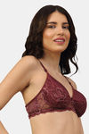 PrettyCat Padded 3/4Th Coverage T-Shirt Bra - Maroon — thumbnail 3