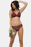 PrettyCat Padded 3/4Th Coverage T-Shirt Bra - Maroon — thumbnail 5