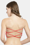 PrettyCat Padded Demi Coverage Tube Bra - Red — thumbnail 2