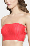 PrettyCat Padded Demi Coverage Tube Bra - Red — thumbnail 4