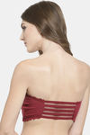 PrettyCat Padded Demi Coverage Tube Bra - Maroon — thumbnail 2