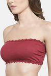 PrettyCat Padded Demi Coverage Tube Bra - Maroon — thumbnail 4