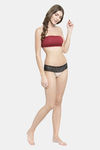 PrettyCat Padded Demi Coverage Tube Bra - Maroon — thumbnail 5