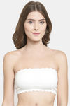 PrettyCat Padded Demi Coverage Tube Bra - White — thumbnail 1