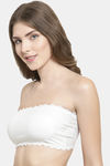 PrettyCat Padded Demi Coverage Tube Bra - White — thumbnail 3
