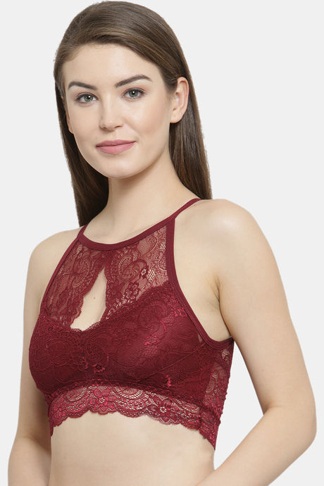 PrettyCat Padded Non-Wired Full Coverage Bralette - Maroon — image 3