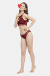 PrettyCat Padded Non-Wired Full Coverage Bralette - Maroon — thumbnail 5