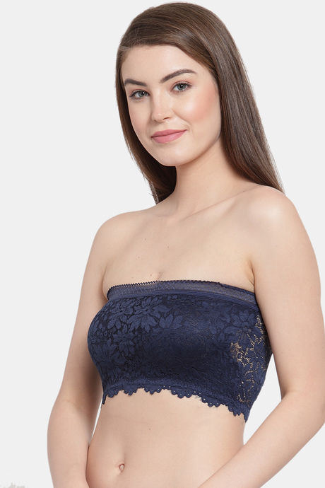 PrettyCat Padded Demi Coverage Tube Bra - Blue — image 3