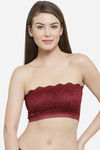 PrettyCat Padded Demi Coverage Tube Bra - Maroon — thumbnail 1
