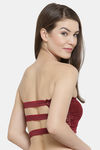 PrettyCat Padded Demi Coverage Tube Bra - Maroon — thumbnail 2