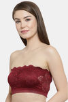 PrettyCat Padded Demi Coverage Tube Bra - Maroon — thumbnail 3