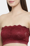 PrettyCat Padded Demi Coverage Tube Bra - Maroon — thumbnail 4