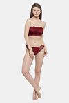 PrettyCat Padded Demi Coverage Tube Bra - Maroon — thumbnail 5