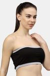PrettyCat Padded Demi Coverage Tube Bra - Black — thumbnail 3