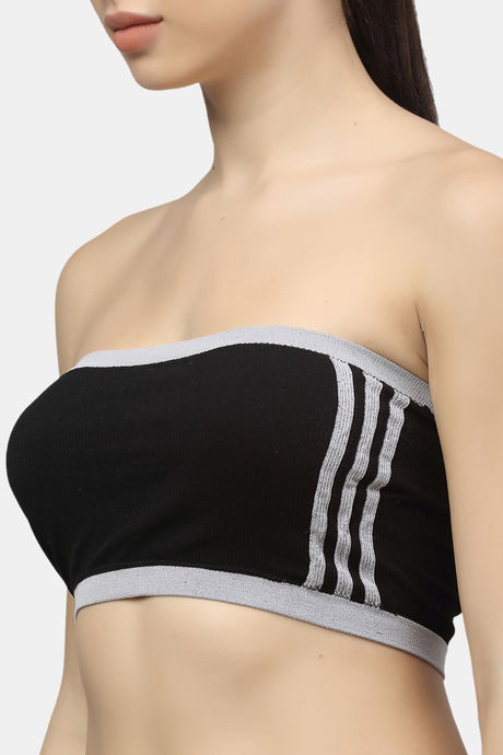 PrettyCat Padded Demi Coverage Tube Bra - Black — image 4