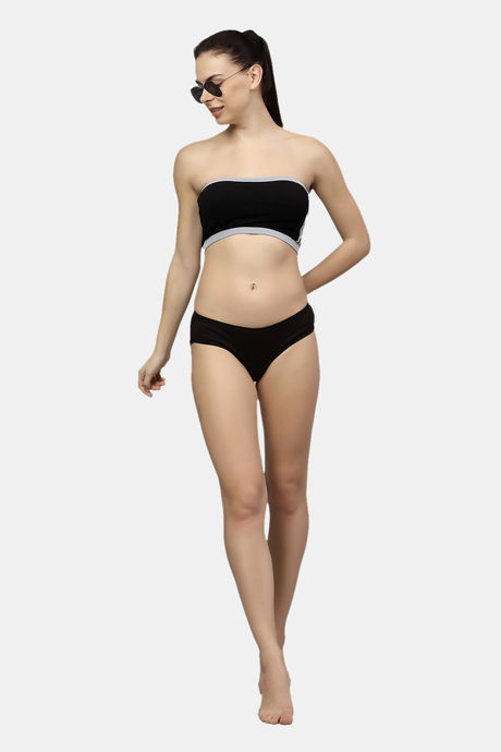 PrettyCat Padded Demi Coverage Tube Bra - Black — image 5