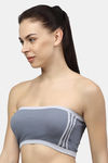 PrettyCat Padded Demi Coverage Tube Bra - Grey — thumbnail 3
