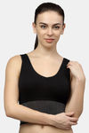 PrettyCat Padded Full Coverage Blouse Bra - Black — thumbnail 1