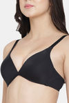 PrettyCat Non-Wired Medium Coverage T-Shirt Bra - Black — thumbnail 5