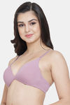 PrettyCat Non-Wired Medium Coverage T-Shirt Bra - Purple — thumbnail 3