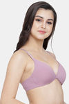 PrettyCat Non-Wired Medium Coverage T-Shirt Bra - Purple — thumbnail 4