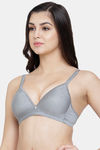 PrettyCat Non-Wired Medium Coverage T-Shirt Bra - Grey — thumbnail 4