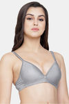 PrettyCat Non-Wired Medium Coverage T-Shirt Bra - Grey — thumbnail 5