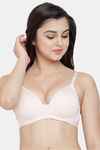 PrettyCat Non-Wired Medium Coverage T-Shirt Bra - Skin White — thumbnail 1