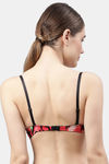 PrettyCat Plunge Wired Demi Coverage Push-Up Bra - Red Black — thumbnail 2
