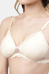 PrettyCat Non-Wired Medium Coverage T-Shirt Bra - Skin White — thumbnail 4