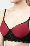PrettyCat Non-Wired Medium Coverage T-Shirt Bra - Maroon — thumbnail 4