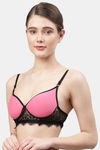 PrettyCat Non-Wired Medium Coverage T-Shirt Bra - Pink — thumbnail 3