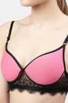 PrettyCat Non-Wired Medium Coverage T-Shirt Bra - Pink — thumbnail 4