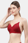PrettyCat Non-Wired Medium Coverage T-Shirt Bra - Maroon — thumbnail 3