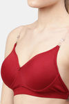 PrettyCat Non-Wired Medium Coverage T-Shirt Bra - Maroon — thumbnail 4