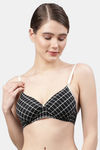 PrettyCat Non-Wired Medium Coverage T-Shirt Bra - Black — thumbnail 1