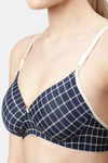 PrettyCat Non-Wired Medium Coverage T-Shirt Bra - Blue — thumbnail 4