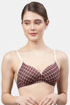 PrettyCat Non-Wired Medium Coverage T-Shirt Bra - Brown — thumbnail 1
