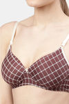 PrettyCat Non-Wired Medium Coverage T-Shirt Bra - Brown — thumbnail 4