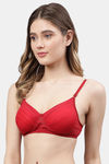 PrettyCat Non-Wired Medium Coverage T-Shirt Bra - Red — thumbnail 3