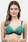 PrettyCat Non-Wired Medium Coverage T-Shirt Bra - Green — thumbnail 1