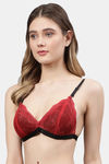 PrettyCat Non-Wired Medium Coverage T-Shirt Bra - Red — thumbnail 3